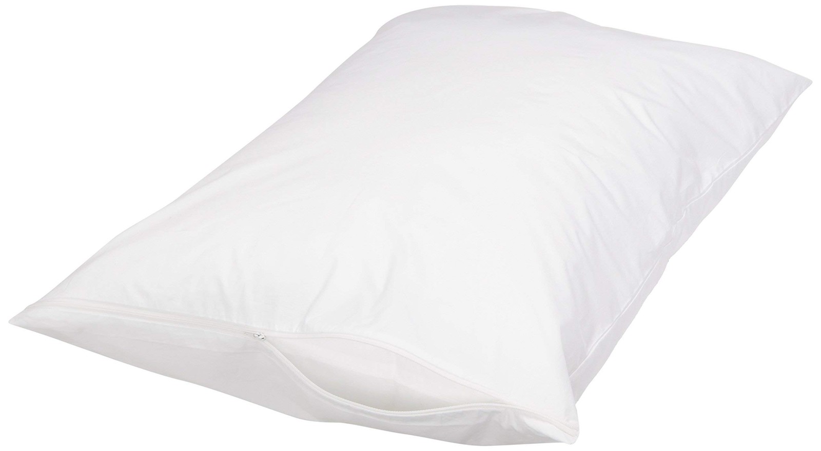 Amazon Basics Queen Pillowcase with Zipper, 100% Cotton Queen, White 