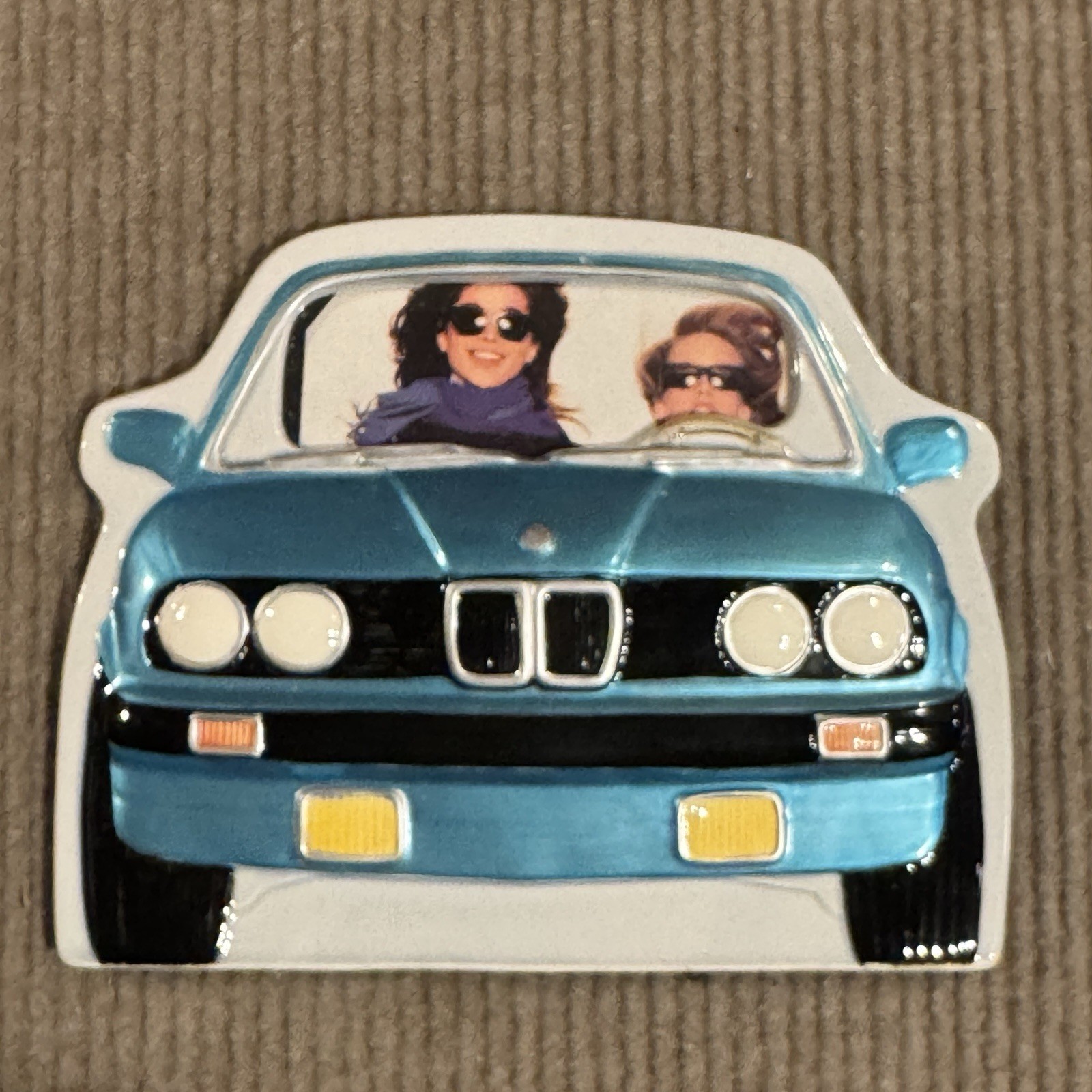 Vtg 1988 BMW E30 Ceramic Picture Frame Blue Exclusive Gifts Japan 9”x7”