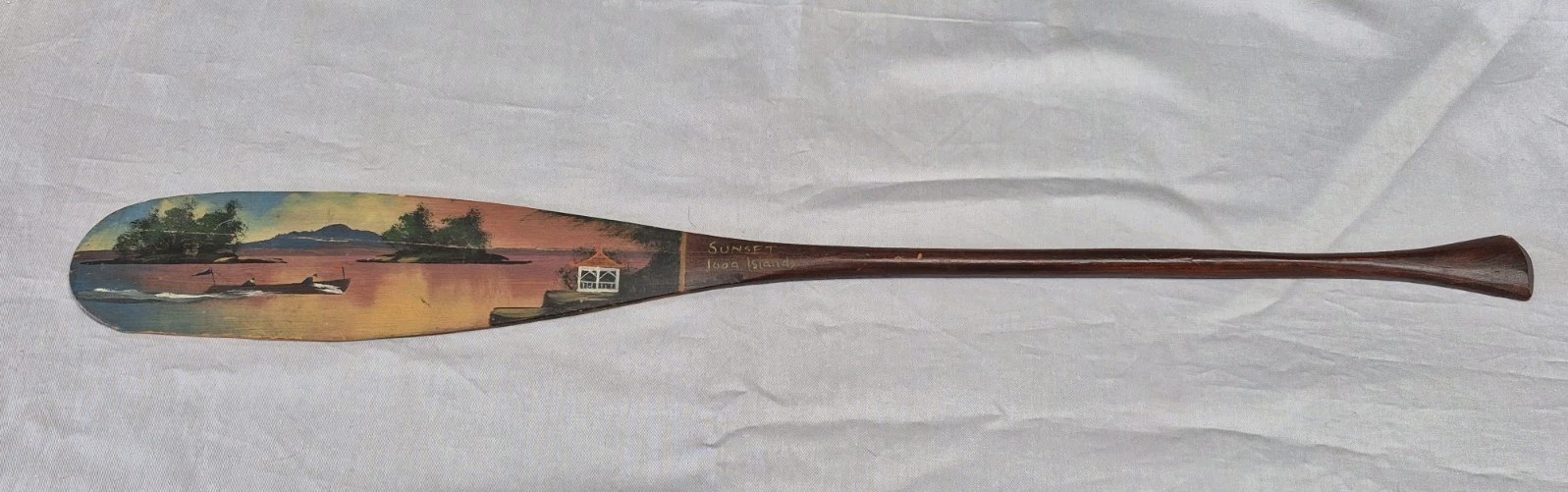 Antique 1000 Islands Souvenir Folk Art Hand Painted Canoe Paddle Alpheus Keech