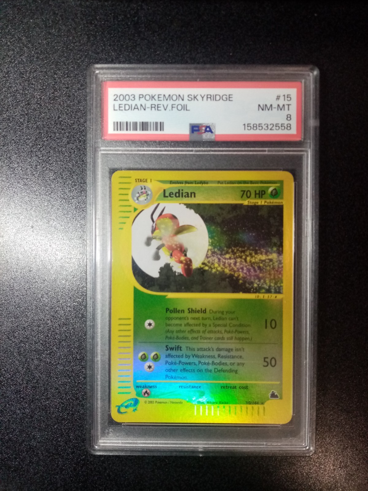 PSA 8 Ledian Reverse Holo Skyridge - 15/44 - English WOTC 2003