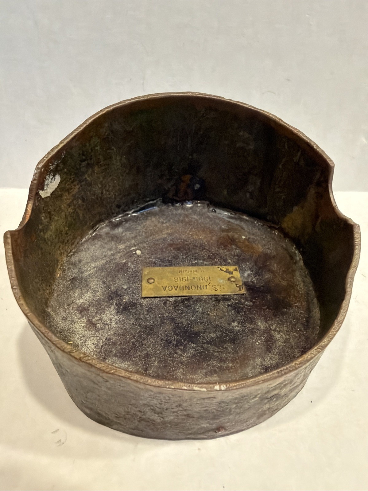 Vintage B Mason SS Onondaga Shipwreck Relic Ashtray Salvaged Shell Casing