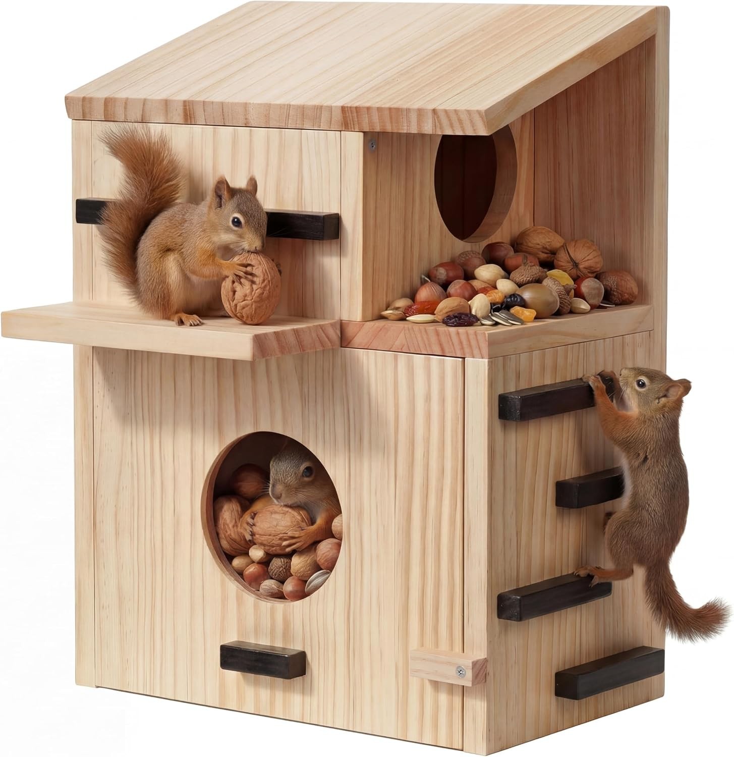 Large Wooden Squirrel House Outdoor,Squirrel Nesting Box