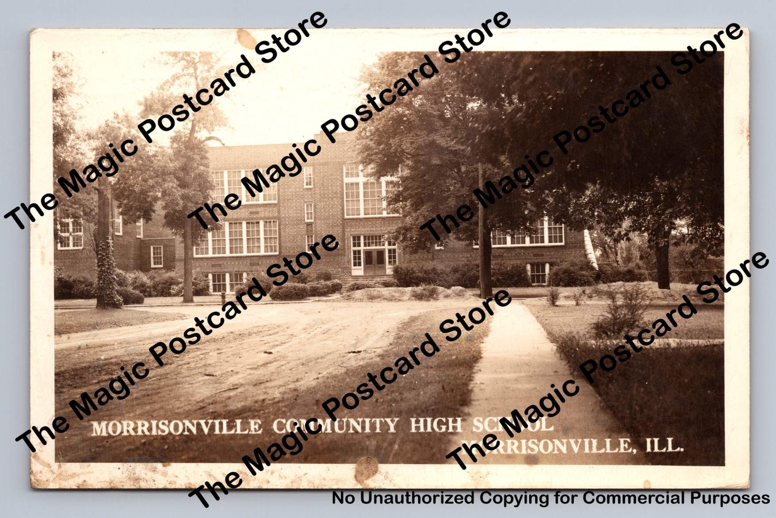 Morrisonville Community High School RPPC Christian County Vintage Photo 1939