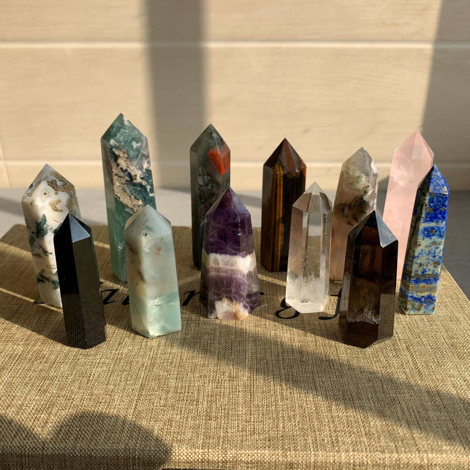 12pcs A lot TOP natural quartz crystal obelisk wand point healing send randomly 12pcs A lot TOP natural quartz crystal obelisk wand point healing send randomly