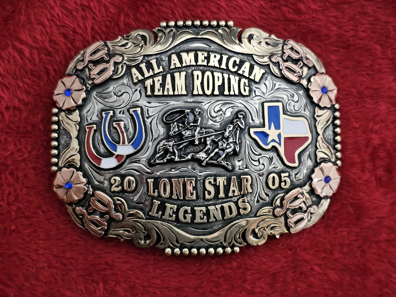 Rodeo X~Treme Team Roper☆RARE☆2005☆CHAMPION TROPHY BUCKLE☆Texas Lone ...
