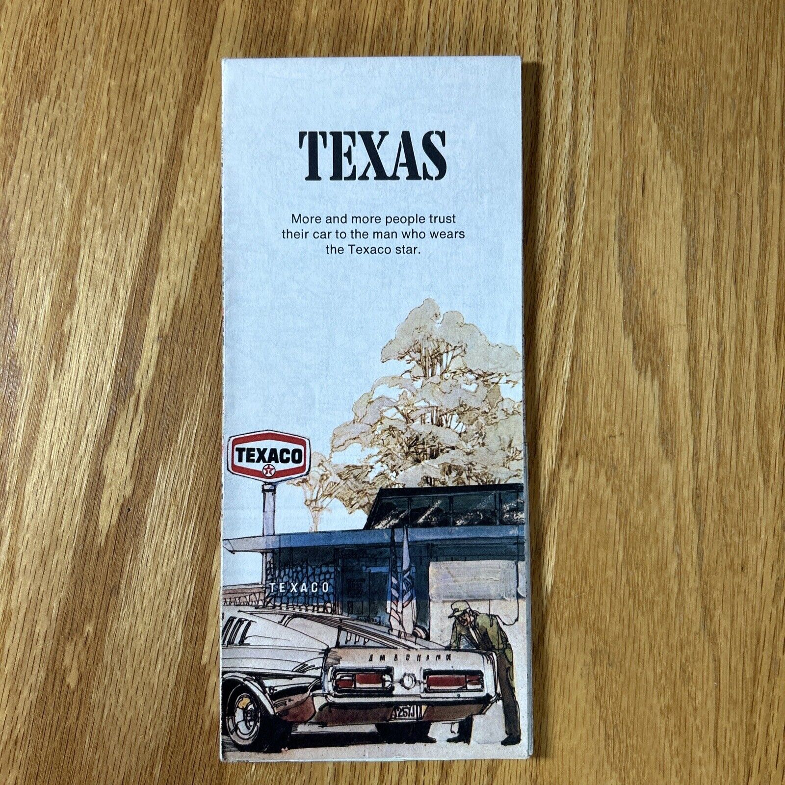 Texaco Map Texas Houston San Antonio Dallas Austin 1973 Gas Oil Advertising