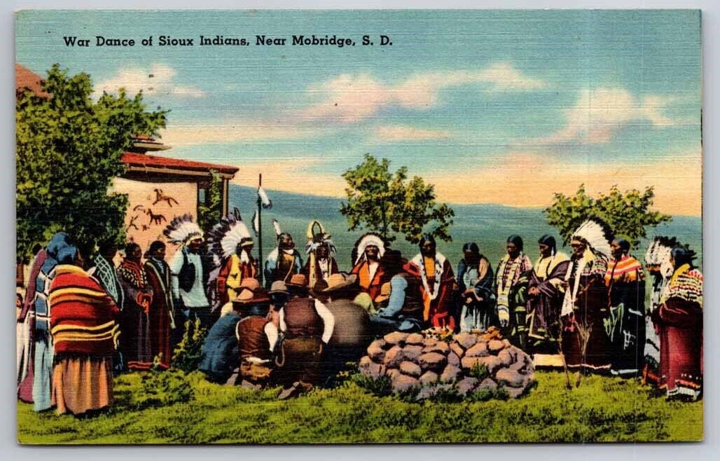 Sioux Indians War Dance Mobridge SD South Dakota Postcard 