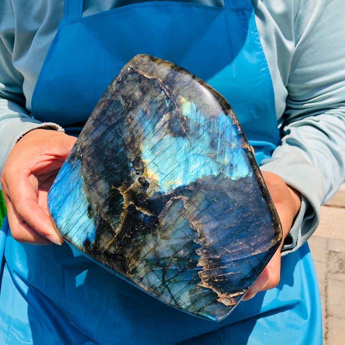 7LB Natural Polished Labradorite Freeform Specimen Iridescent Flash decor 7LB Natural Polished Labradorite Freeform Specimen Iridescent Flash decor