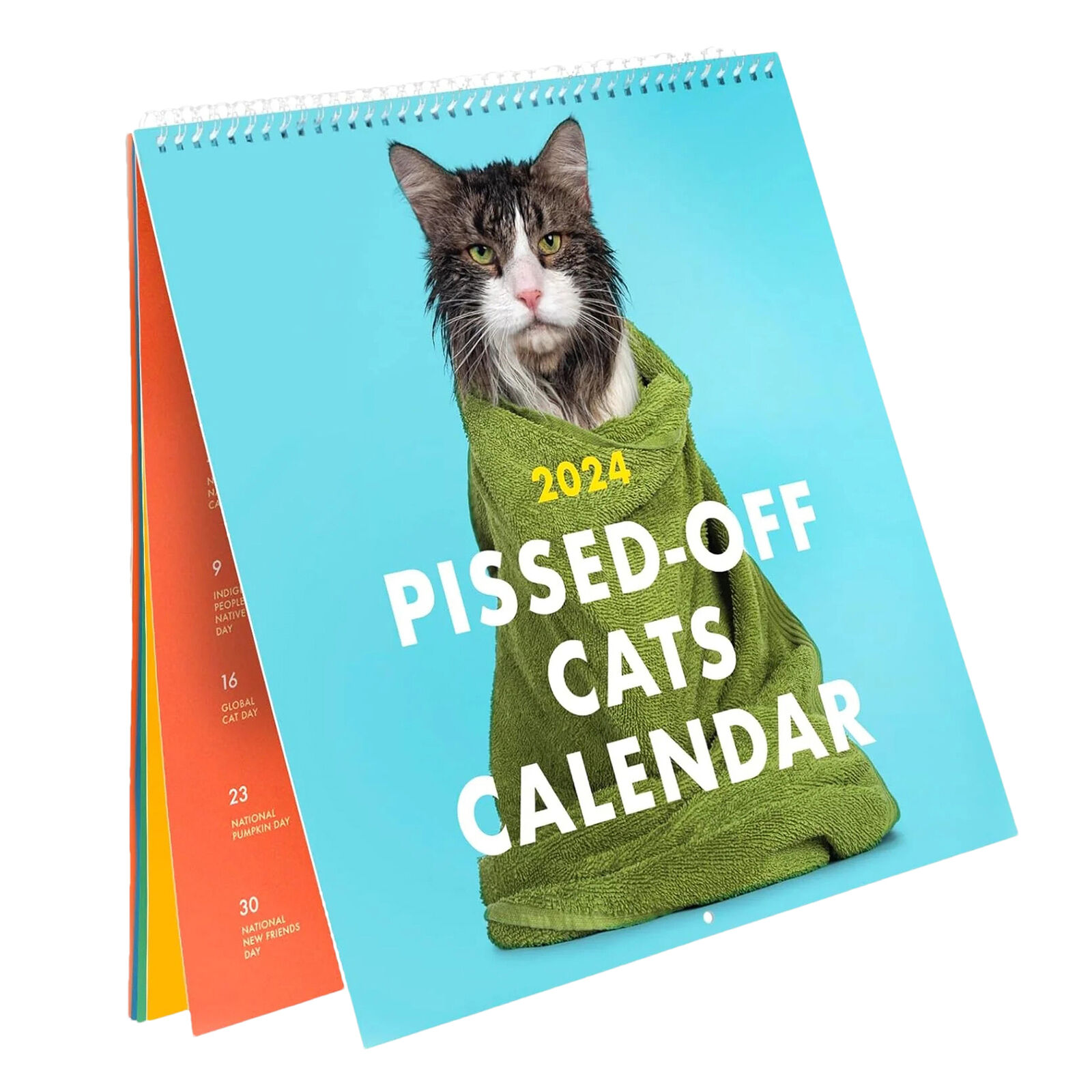 2024 PissedOff Cats Calendar,Angry Fun Cats Wall Hanging Calendar