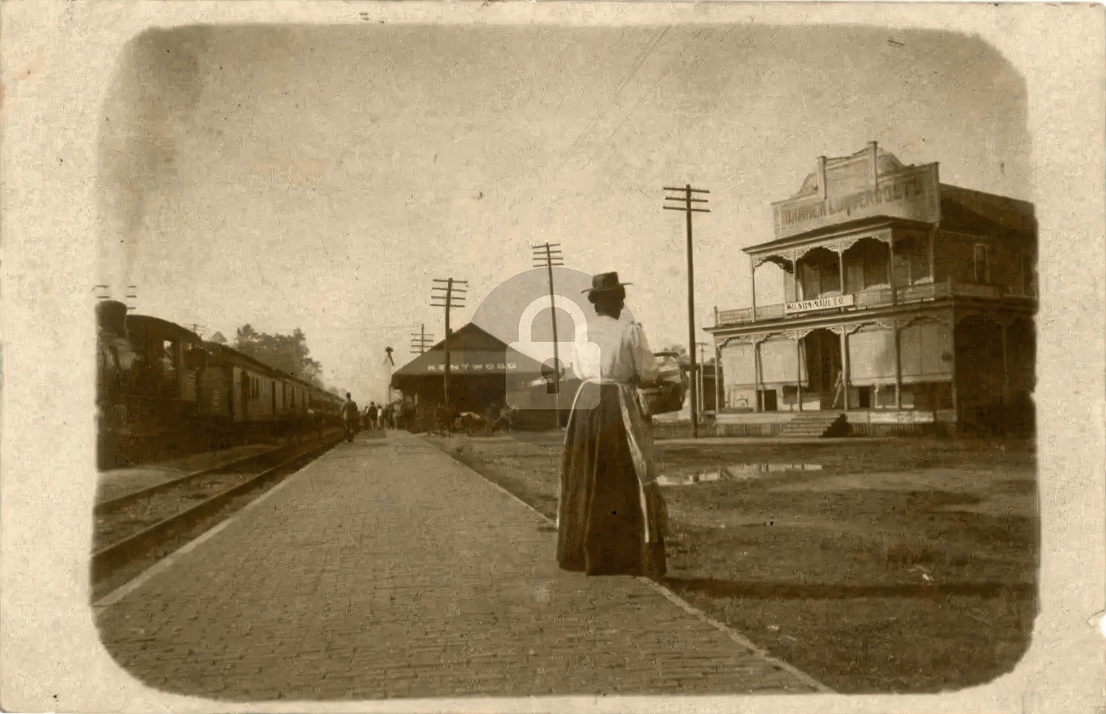 Kentwood & Eastern Railroad Depot in Kentwood Louisiana 1908 RPPC Postcard COPY