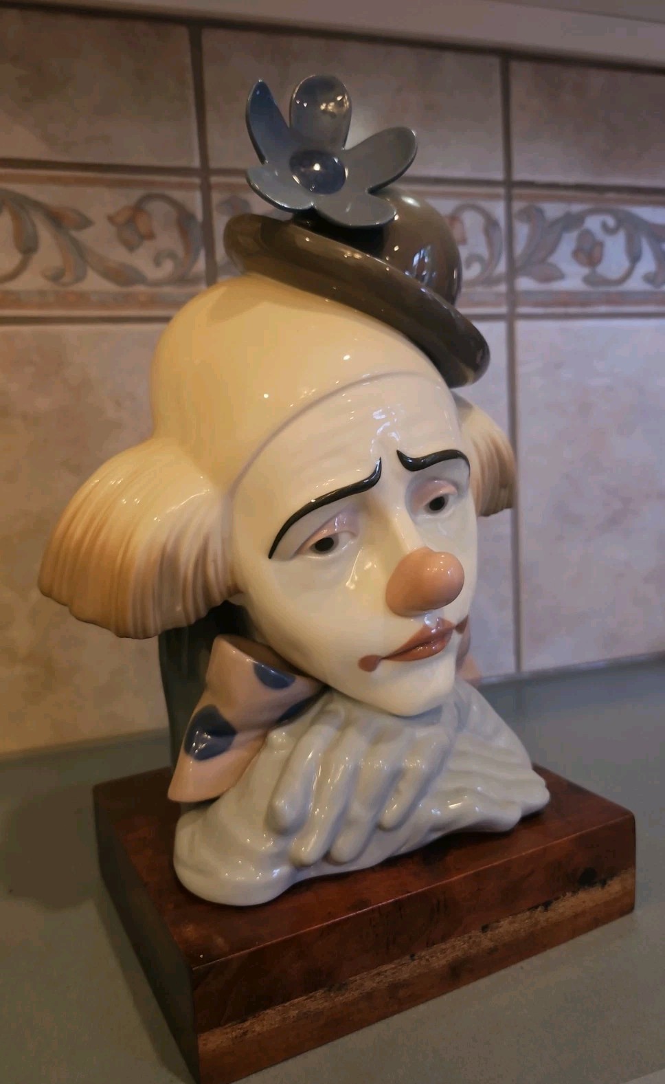 12" Vintage Lladro Sad Clown Head with base 5129 Spain 12" Vintage Lladro Sad Clown Head with base 5129 Spain