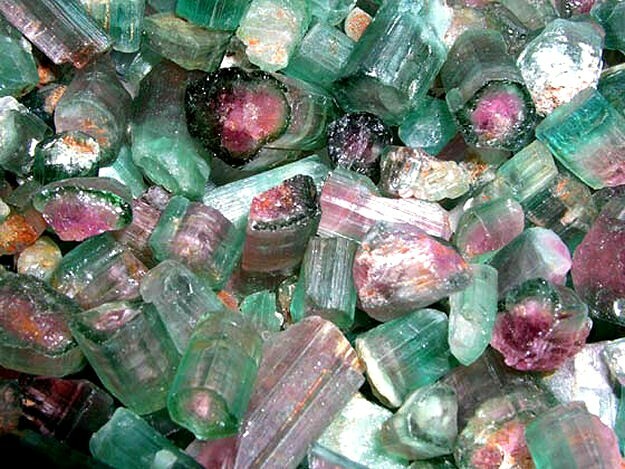 Watermelon Tourmaline crystal mixed grade Nigeria 40 carat lots 3 plus pieces