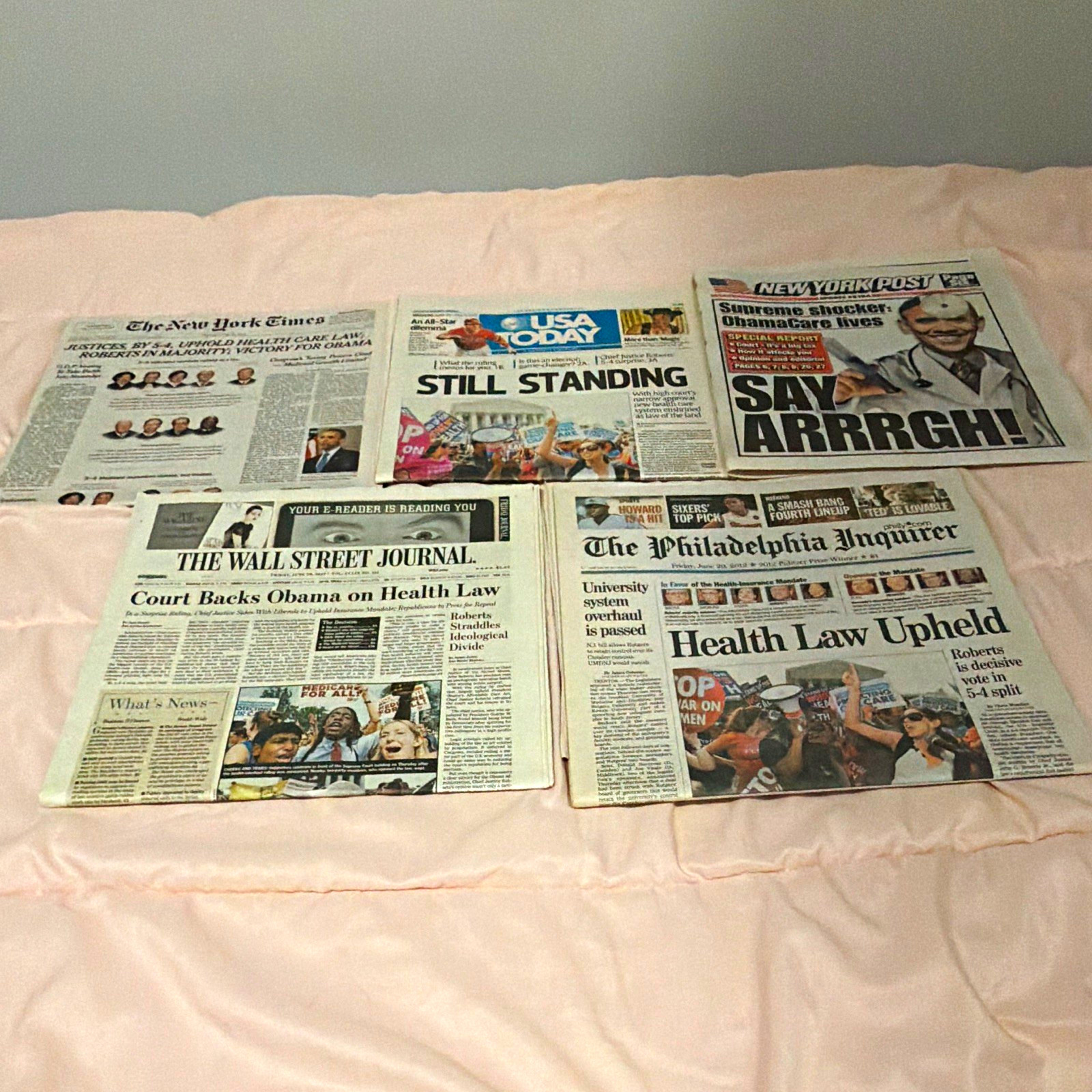 Newspaper Lot Of 5 New York Times USA Today New York Post Wall St 