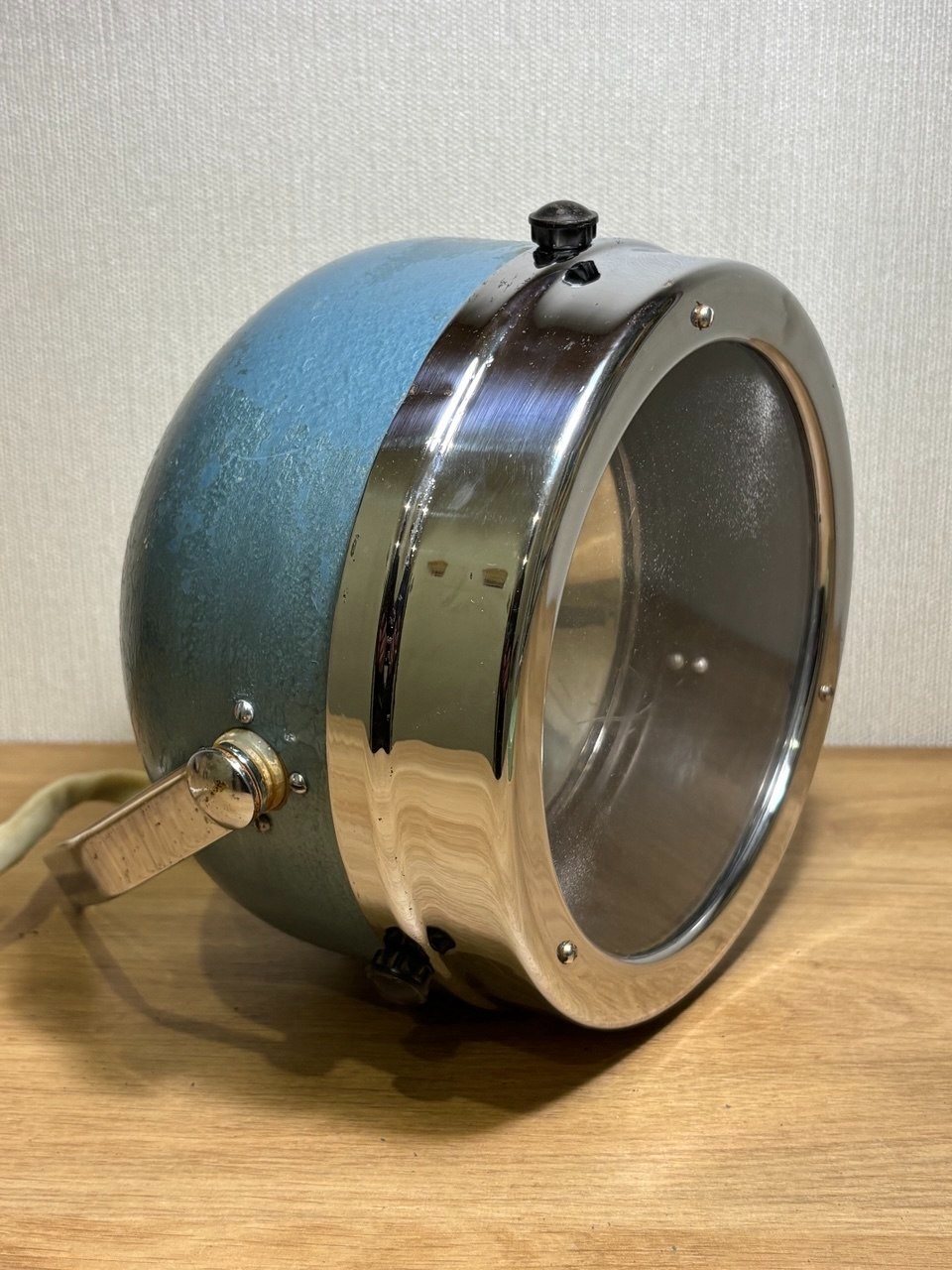 Vintage USSR 1976 Aluminum Spotlight Searchlight 180° Adjustable Chrome 7.5”