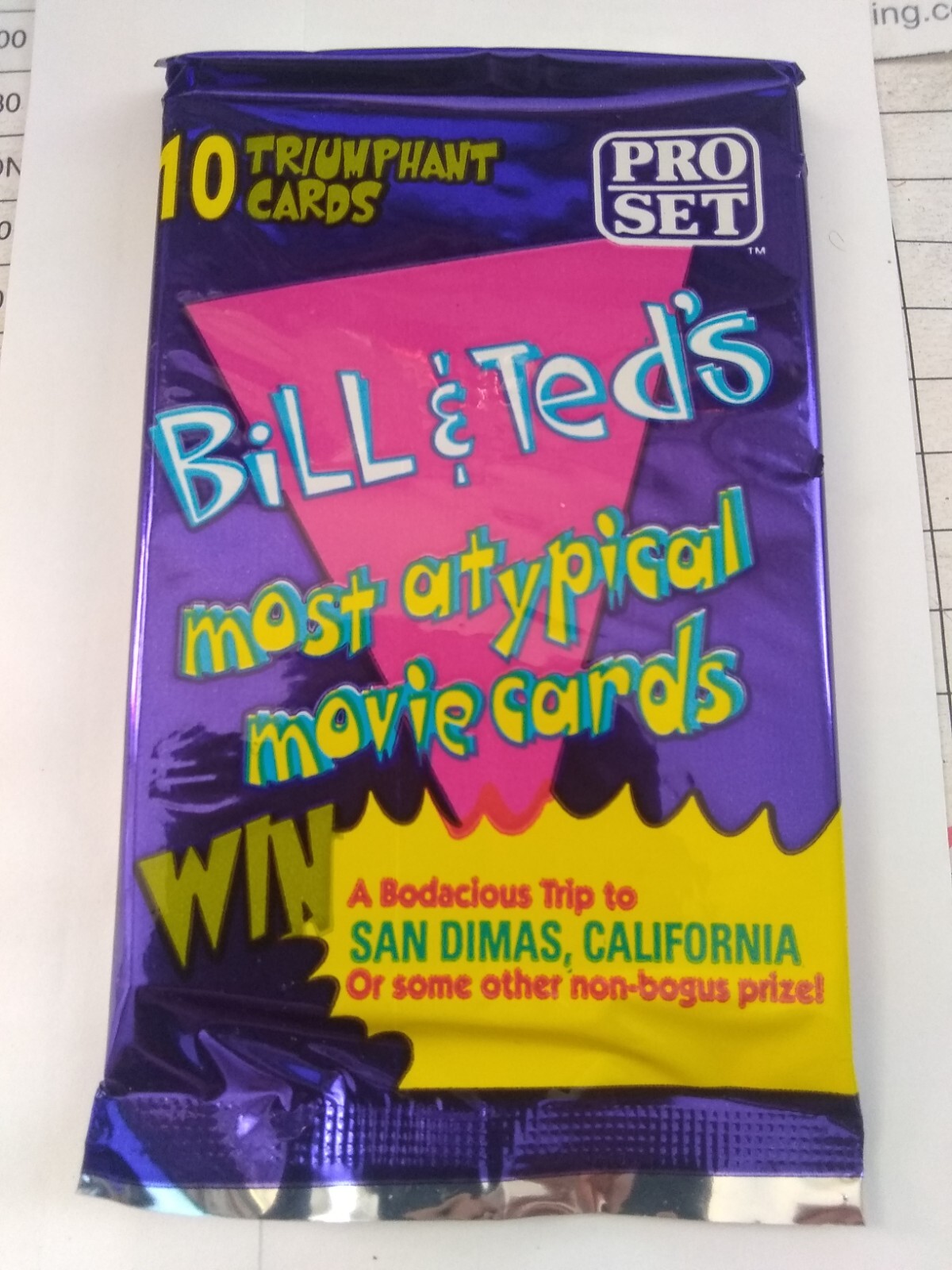 1991 Bill and Teds Most Atypical Movie Trading Cards Pro Set Foil Packs. 