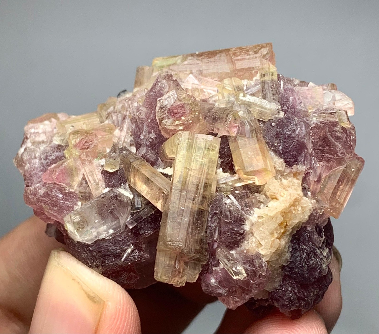 215 Carat Natural Watermelon Tourmaline Crystal Bunch From Afghanistan