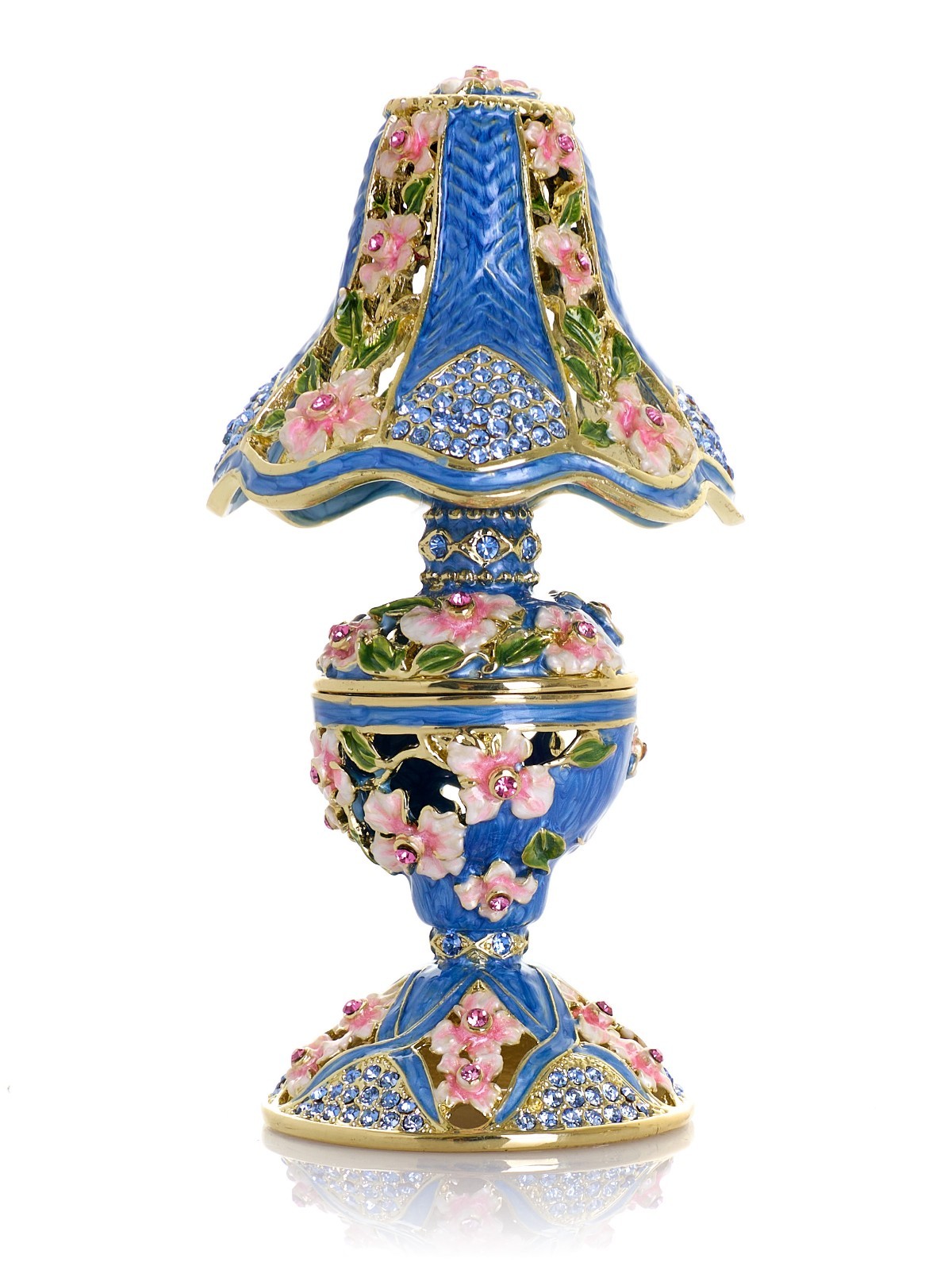 Keren Kopal Blue Classic Lamp Trinket box Decorated with Austrian Crystals Keren Kopal Blue Classic Lamp Trinket box Decorated with Austrian Crystals