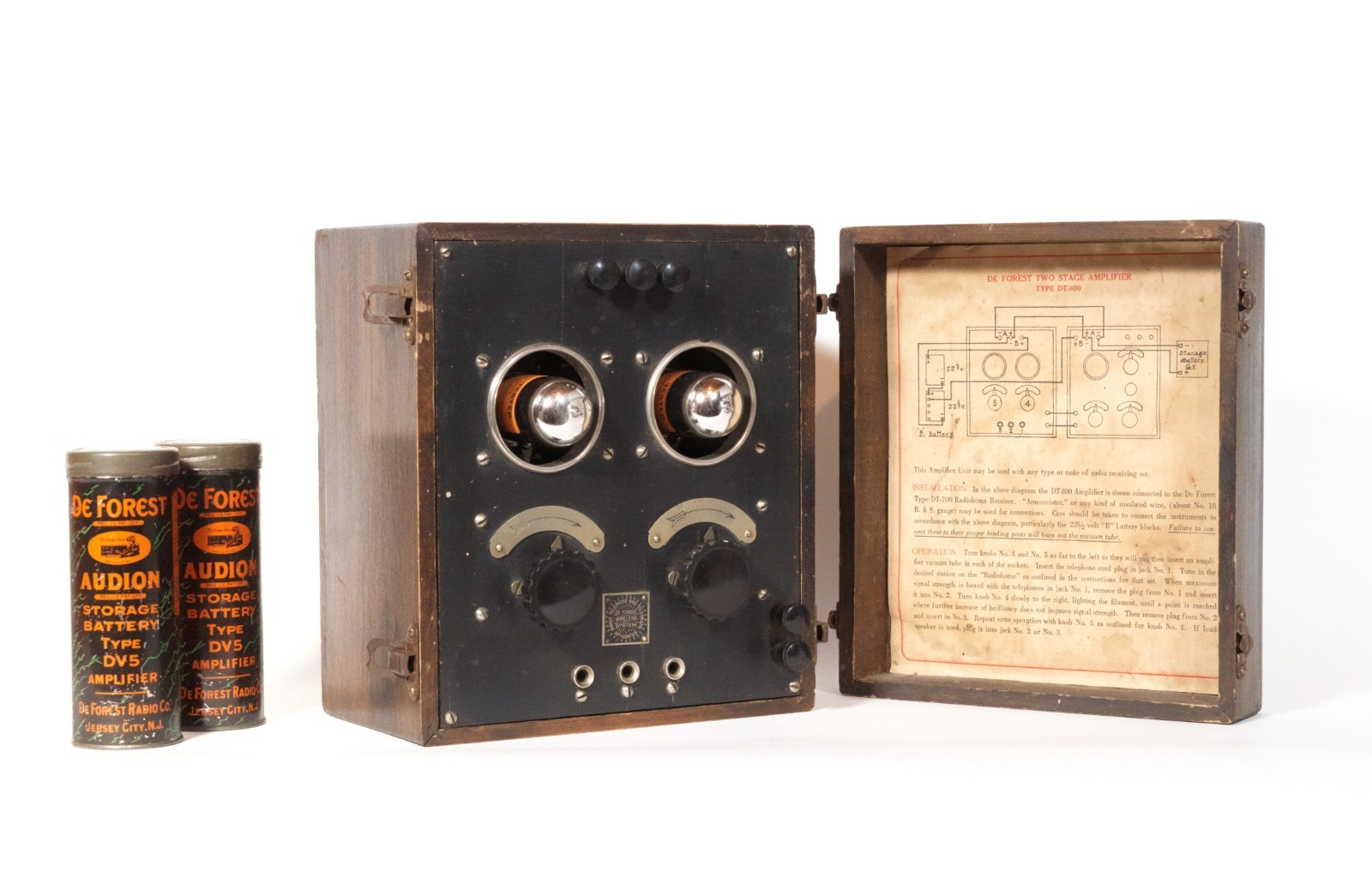 1922 Deforest DT-800 Radio Amplifier w/Good Transformers & Good Tubes * Rare Amp