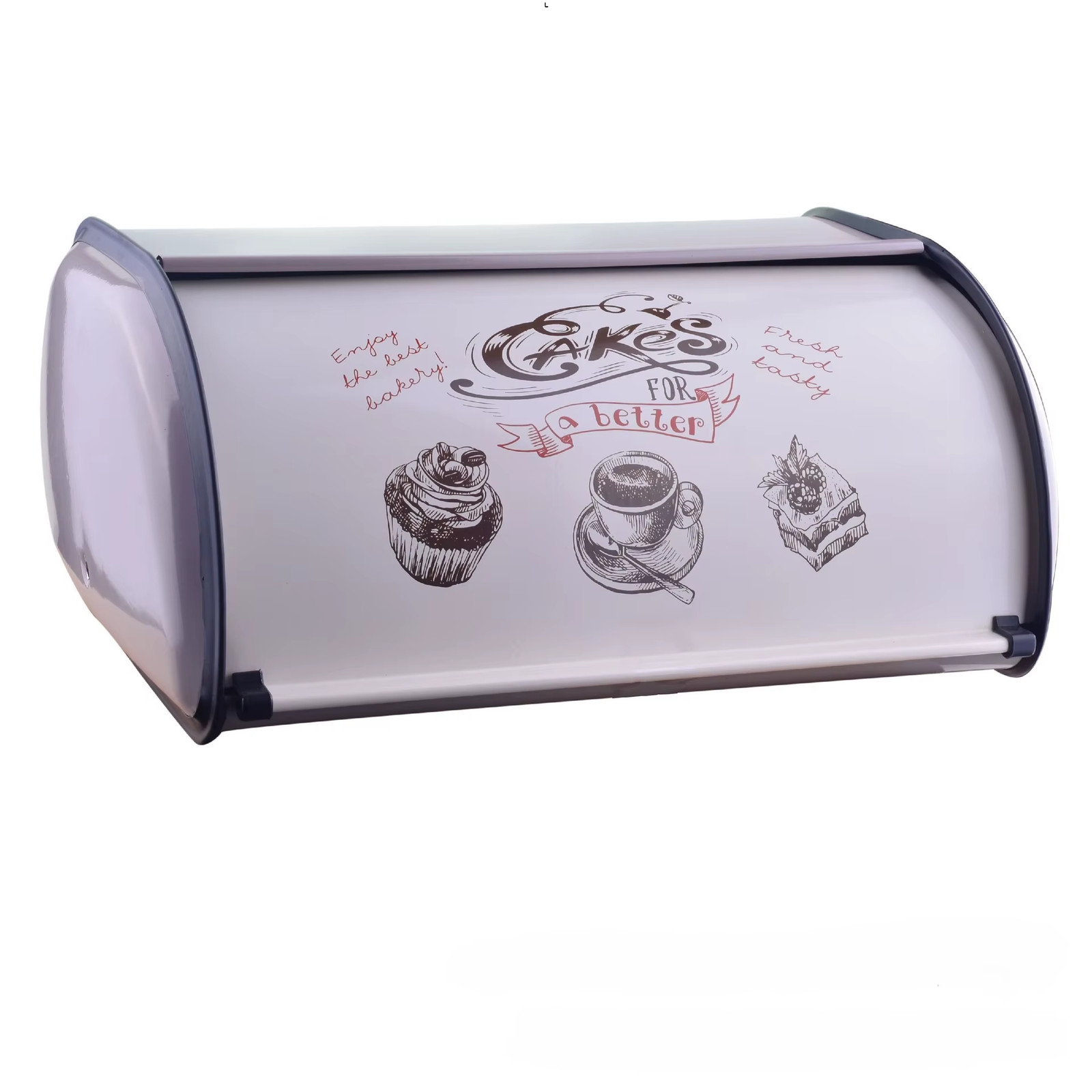 1Pc Vintage Bread Box Storage Bin Rollup Top Small Powder Coated Bread Iron Snac