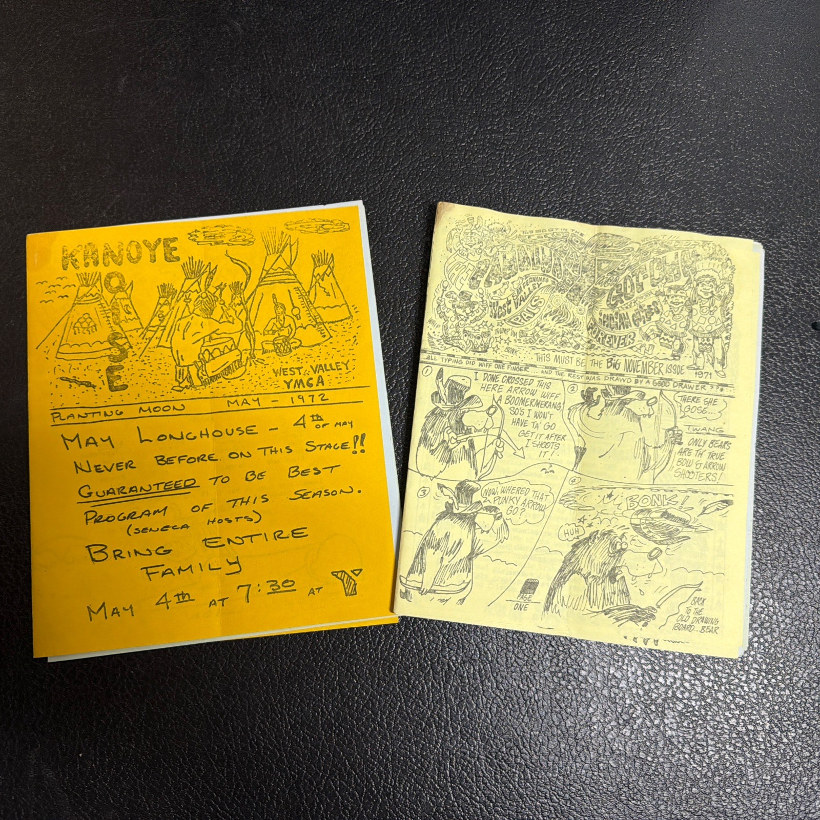 Vintage 1972 Runove Yosemite YMCA Program & 1971 Big Miller Comic Booklets