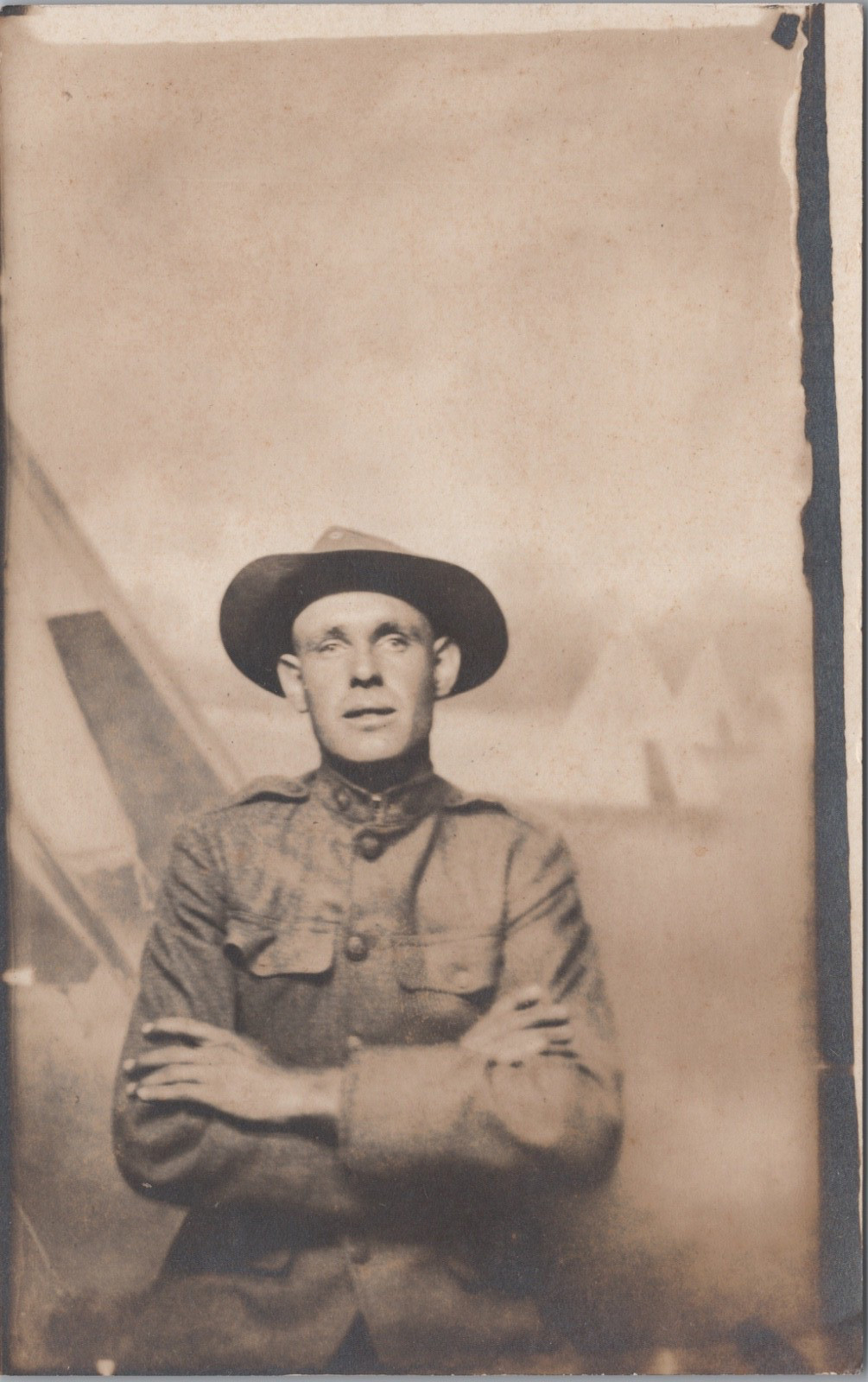 Vintage RPPC World War I U.S. Soldier Real Photo Postcard c1917-1919