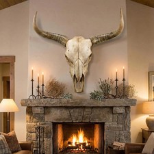 70In Longhorn Wall Decor, Extra Large Authentic Croissant，Cow Skull Wall Decor，C picture