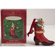 2000 Hallmark Keepsake Ornament Fashion Afoot Mouse In Stocking Anamorphic picture