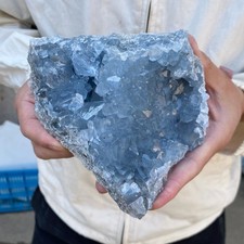 3.1lb Natural blue celestite geode quartz crystal cluster rough specimen heali picture