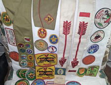 Vintage 1970s Boy Scout Patch Lot Field Cap Blue Card Northern IN Time Capsule picture
