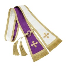 Reversible Traditional Style Confessional Stole - Purple/White picture