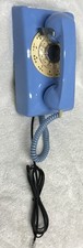 Vintage 1960s ITT Model 554 Series ( 1-60 )  BLUE Rotary Wall Mount Telephone picture