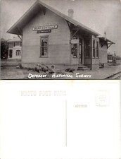 RPPC Morrisonville Train Depot DeForest Wisconsin WI Real Postcard picture