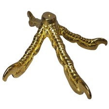 VINTAGE SOLID BRASS TURKEY FOOT LAMP PART, 12.5