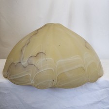 Vintage Yellow Marbled Glass Lampshade Pendant Art Deco 18
