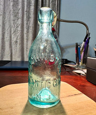 Scarce Beautiful aqua Johnston blob top soda from Atlantic City, NJ picture