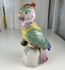 vintage German porcelain parrot figurine manufactured Weiß Kühnert&Co. 1905-1956 picture