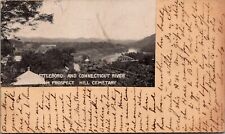 Postcard VT Brattleboro & Connecticut River, From Prospect Hill Cemetery 1906 V7 picture