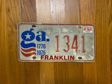 Vintage RARE 1976 Georgia Bicentennial License Plate 1341 picture