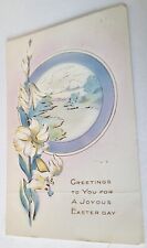 Antique Easter Postcard - Postmarked 1915 Easter Lily picture