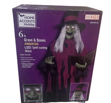 HALLOWEEN HOME Accents 6 ft. Animated LED Spell-casting Witch ANIMATRONIC picture