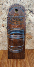 Antique Wooden Barrel Match Holder Ad Schallert Bros. Johnson Creek Wisconsin picture