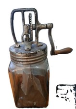 Antique 1920's 2 Quart Butter Churner Very Good Condition Still Works picture