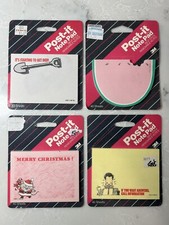 VTG 1987-90 Rare Sealed 4 Packs Post-It Notes 3-M Lot Collectible Gift Stocking picture
