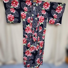 Women's Yukata, Navy, Camellia pattern picture