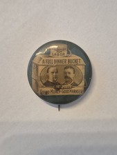 Teddy Roosevelt McKinley A Full Dinner Bucket Circa 1900 Campaign Button Pinback picture