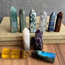Natural Quartz Obelisk Crystal mixture Wand Mineral Point Healing 10pcs picture