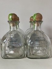 4 Patron Silver Tequila 750ml EMPTY Bottles w Corks OLD STYLE For Crafts picture