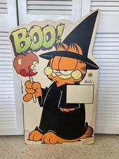 Vtg Stemilt Apples Garfield Standee Advertising Halloween Witch 34.5x21.5 inches picture