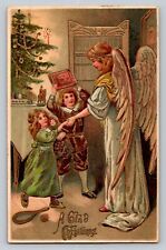 c1910 Children Angel Tree Candles Ornaments Doll Germany Merry Christmas P589 picture