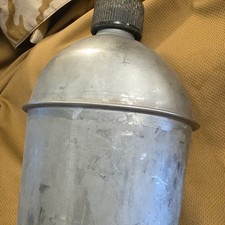 Vintage Military Aluminum Canteen w/ Screw Cap & Chain, L.F.&C. Swanson Mach picture